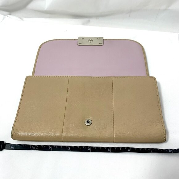 COACH Kristin Beige Leather Credit Card ID Window Trifold Wallet Lavender INT - Picture 16 of 16